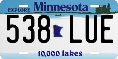MN license plate 538LUE