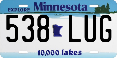 MN license plate 538LUG