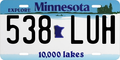 MN license plate 538LUH