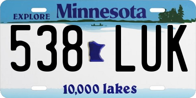 MN license plate 538LUK