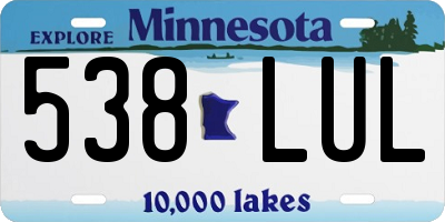 MN license plate 538LUL