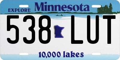 MN license plate 538LUT