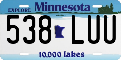MN license plate 538LUU