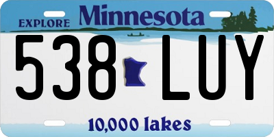 MN license plate 538LUY