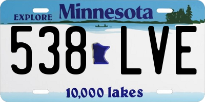 MN license plate 538LVE