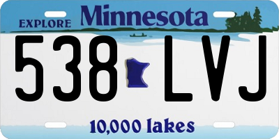 MN license plate 538LVJ