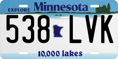 MN license plate 538LVK