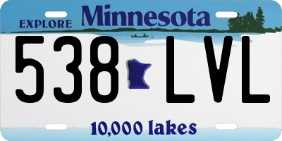 MN license plate 538LVL