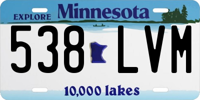 MN license plate 538LVM