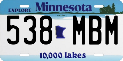 MN license plate 538MBM