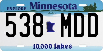 MN license plate 538MDD
