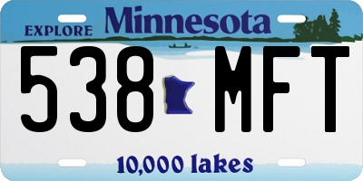 MN license plate 538MFT