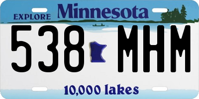 MN license plate 538MHM