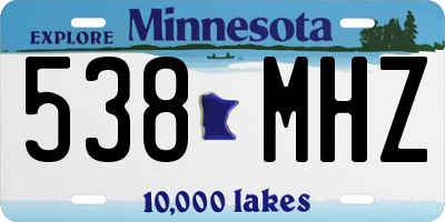 MN license plate 538MHZ
