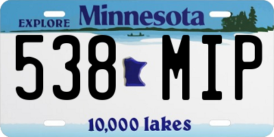 MN license plate 538MIP