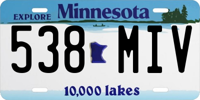 MN license plate 538MIV