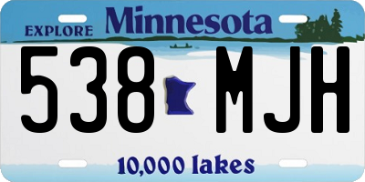 MN license plate 538MJH