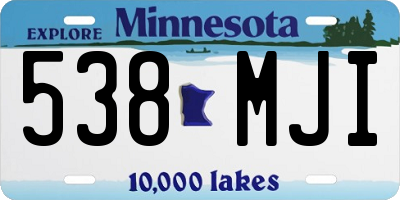 MN license plate 538MJI