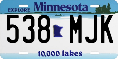 MN license plate 538MJK