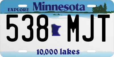 MN license plate 538MJT
