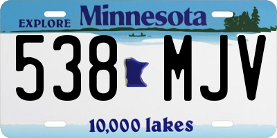 MN license plate 538MJV