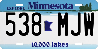 MN license plate 538MJW