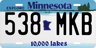 MN license plate 538MKB