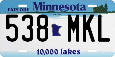 MN license plate 538MKL