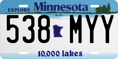 MN license plate 538MYY