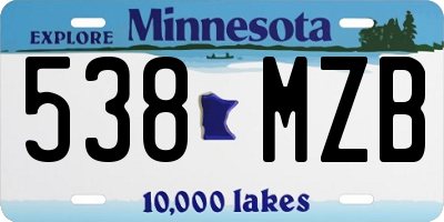 MN license plate 538MZB