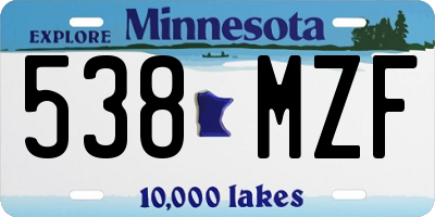 MN license plate 538MZF