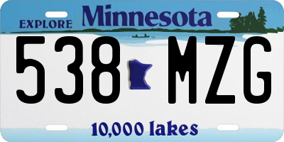 MN license plate 538MZG