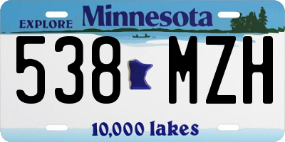 MN license plate 538MZH