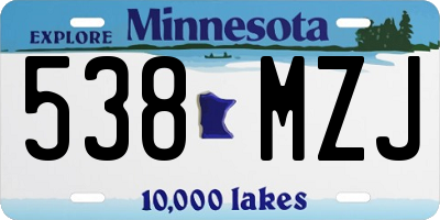 MN license plate 538MZJ