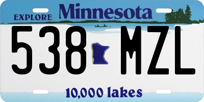 MN license plate 538MZL