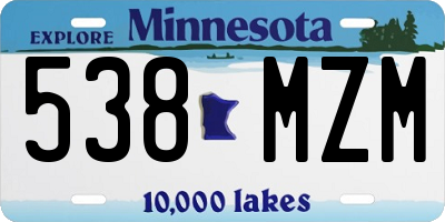 MN license plate 538MZM