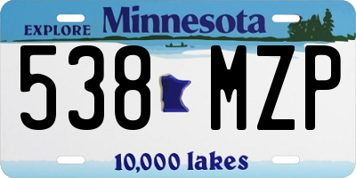 MN license plate 538MZP