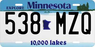 MN license plate 538MZQ