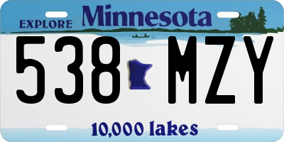 MN license plate 538MZY