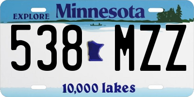 MN license plate 538MZZ