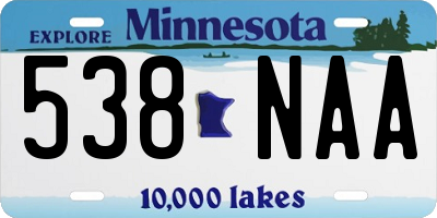 MN license plate 538NAA