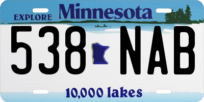 MN license plate 538NAB