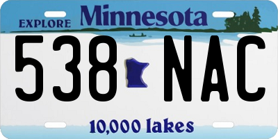 MN license plate 538NAC