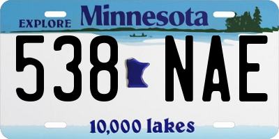 MN license plate 538NAE