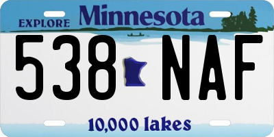 MN license plate 538NAF