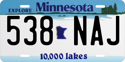 MN license plate 538NAJ
