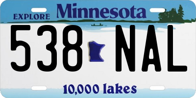 MN license plate 538NAL