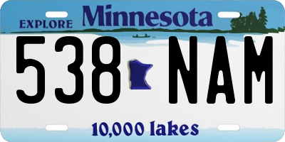 MN license plate 538NAM