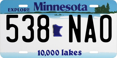 MN license plate 538NAO