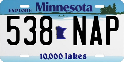 MN license plate 538NAP